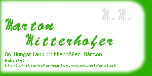 marton mitterhofer business card